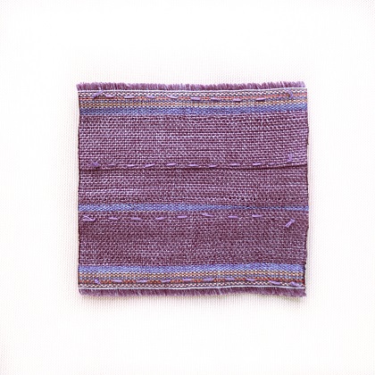 杯墊－手縫拼接（條紋紫）